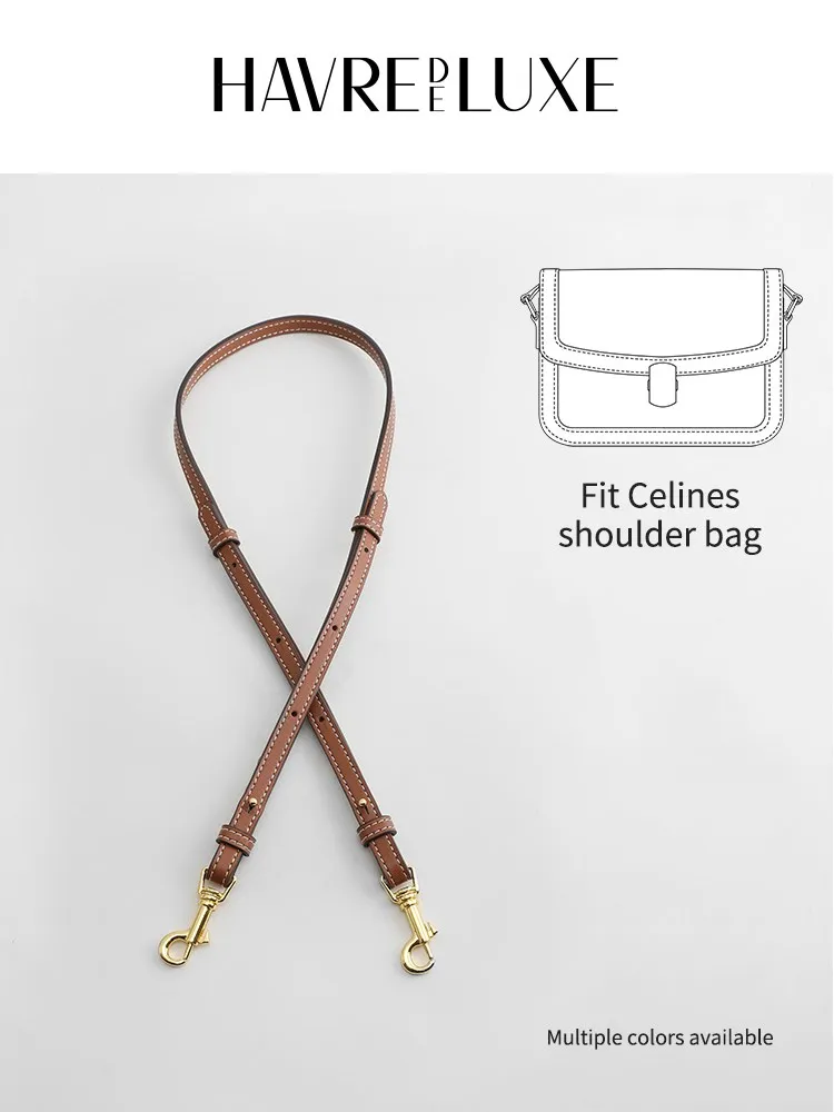 Bag shoulder strap replacement crossbody belts Brown adjustable cowhide strap single-purchase accessories