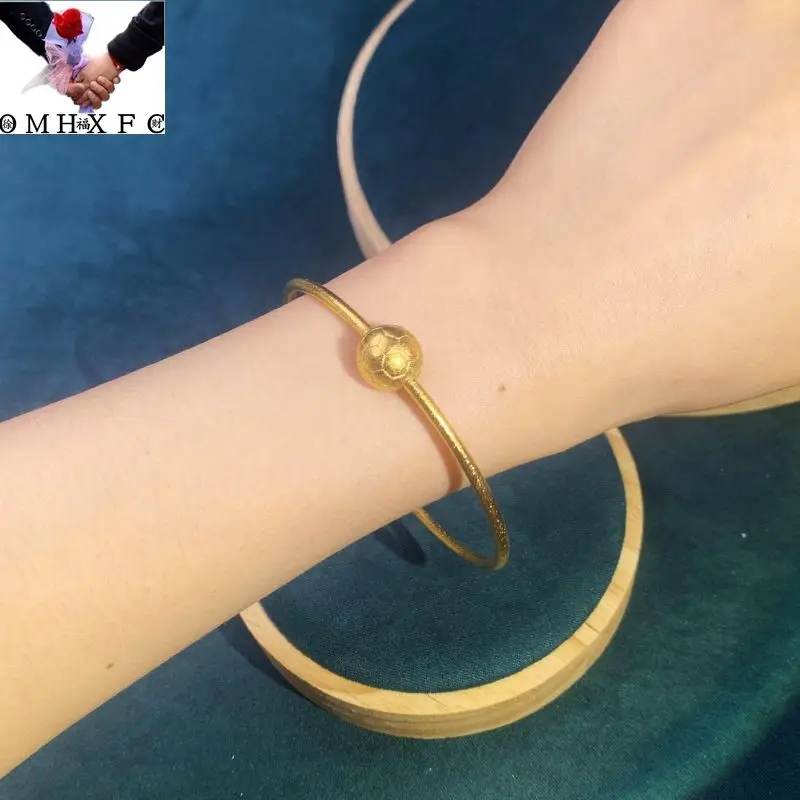 

OMHXFC оптовая продажа BE536 Европейская мода Изящные Горячие Женщины Девочка День рождения свадебный подарок шар 24KT золотистый браслет