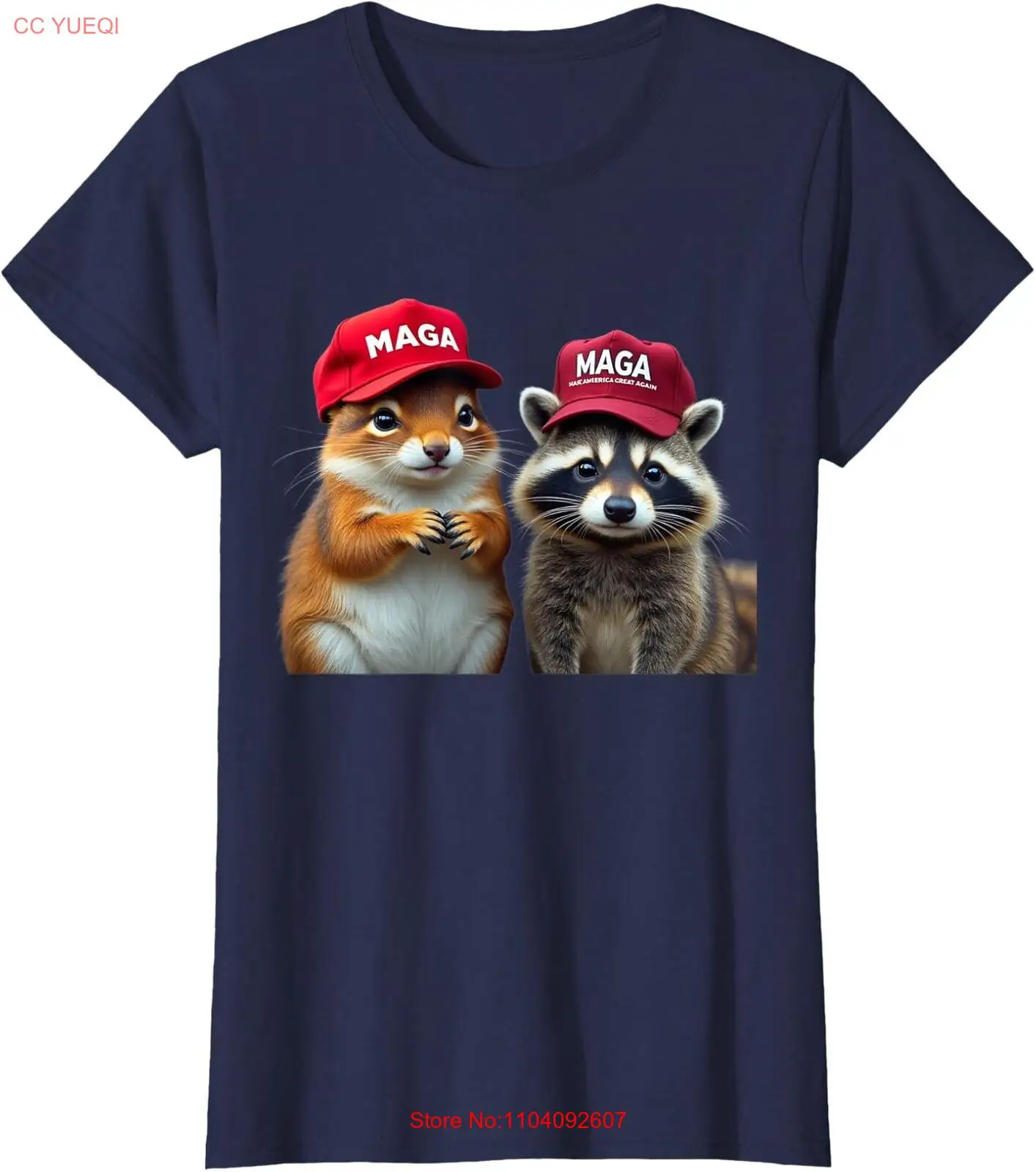 Social Media Star The Squirrel Fred Raccoon Funny Ladies' Crewneck T-Shirt