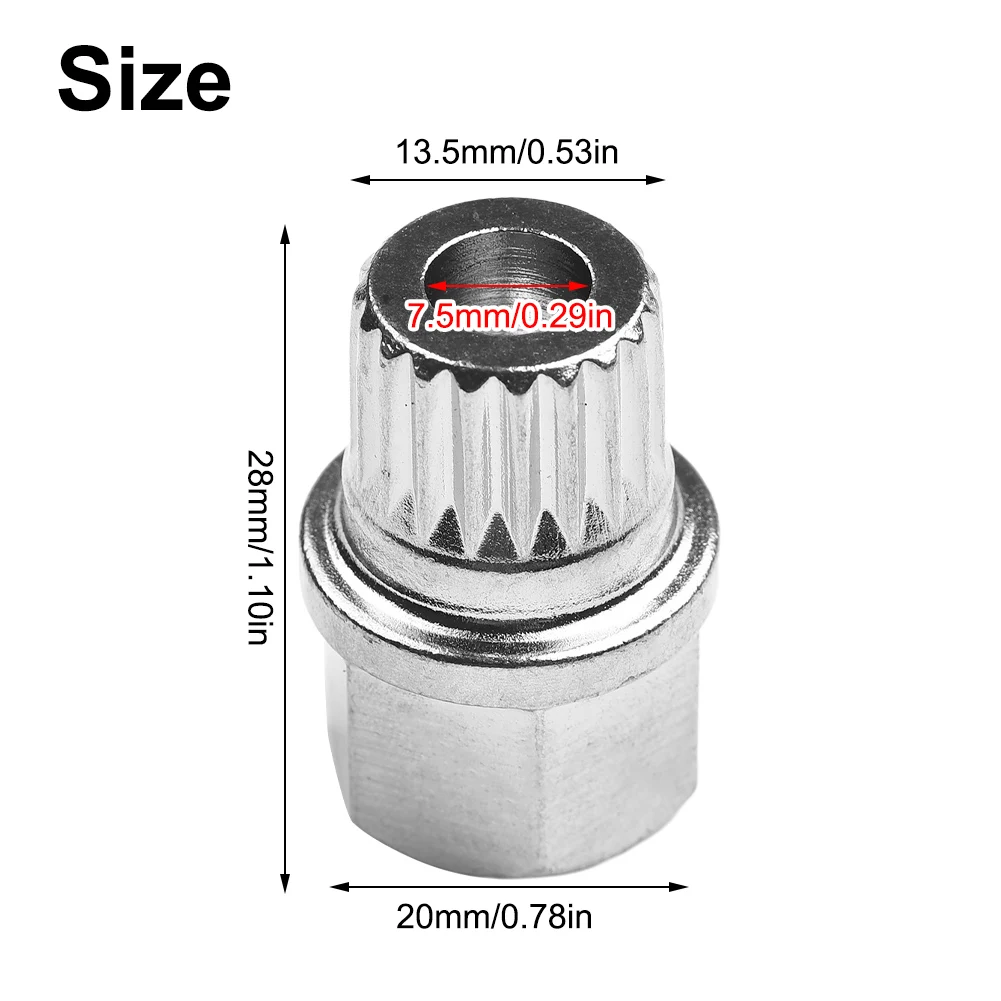Гайка стопорного наконечника колеса противоугонная стопорная гайка ключ для