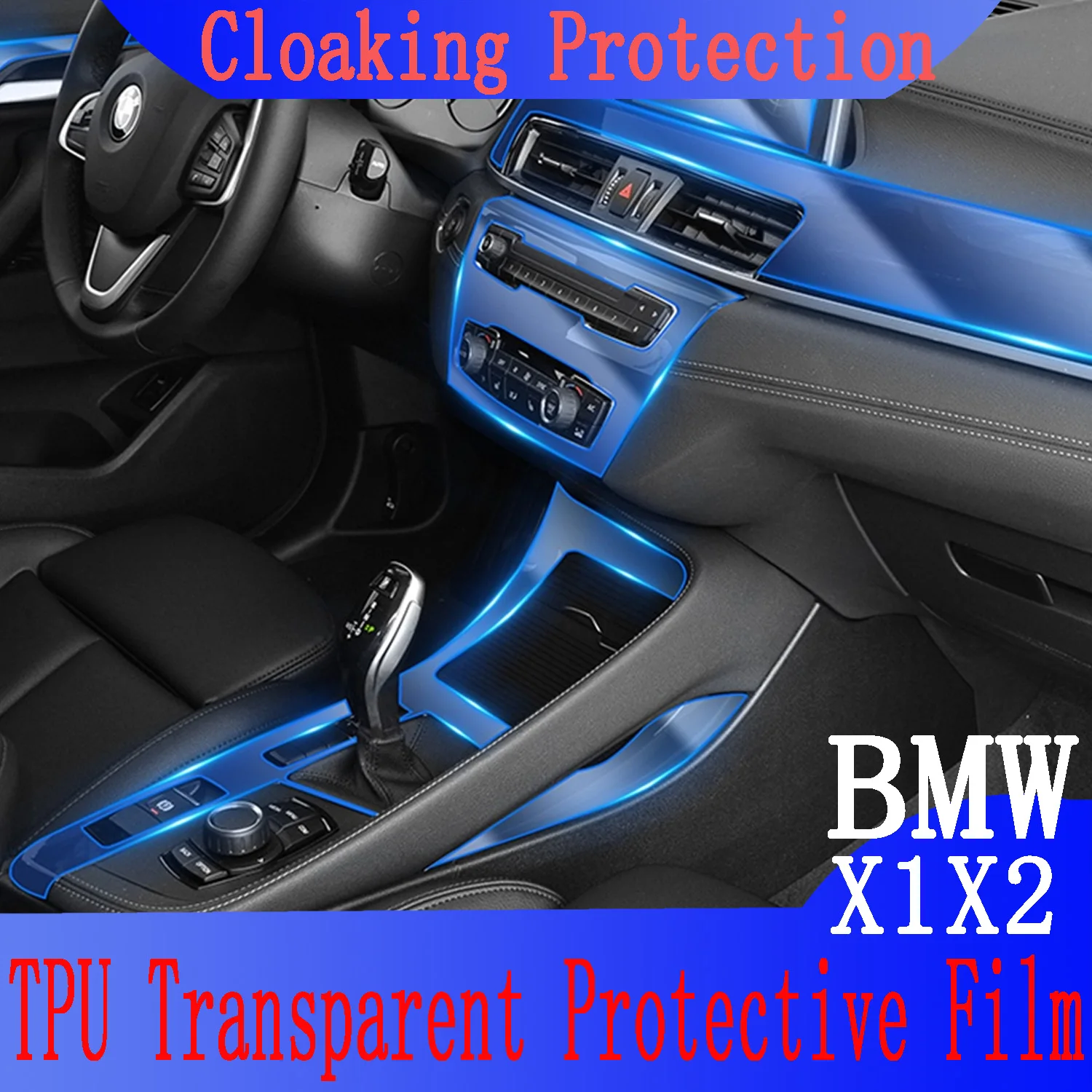 

For BMW F39 F48 X1X2 2016-2020Car Interior Center console Transparent TPU Protective film Anti-scratch Repair film Refit LHD RHD