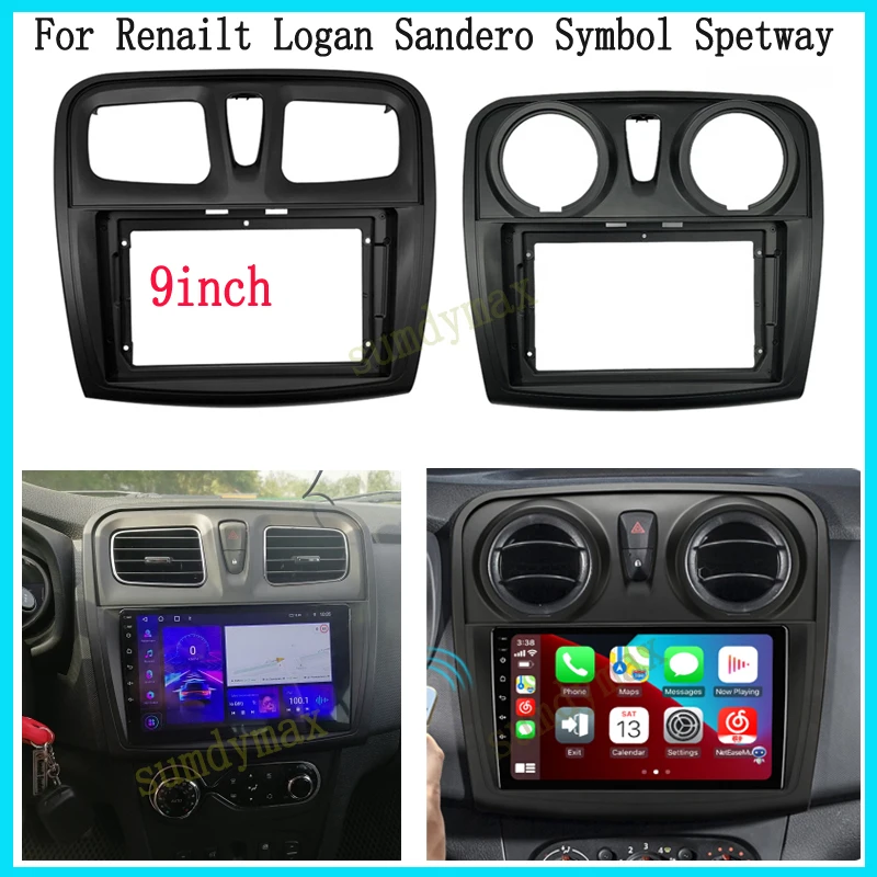

9 Inch Car Radio Fascias for RENAULT Sandero Symbol Logan 2014+ big screen 2 Din android Car Radio Fascia frame