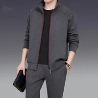 2022 mens casual tracksuits sportswear jacketspants two piece sets male fashion solid jogging suit outfits gym clothes fitness