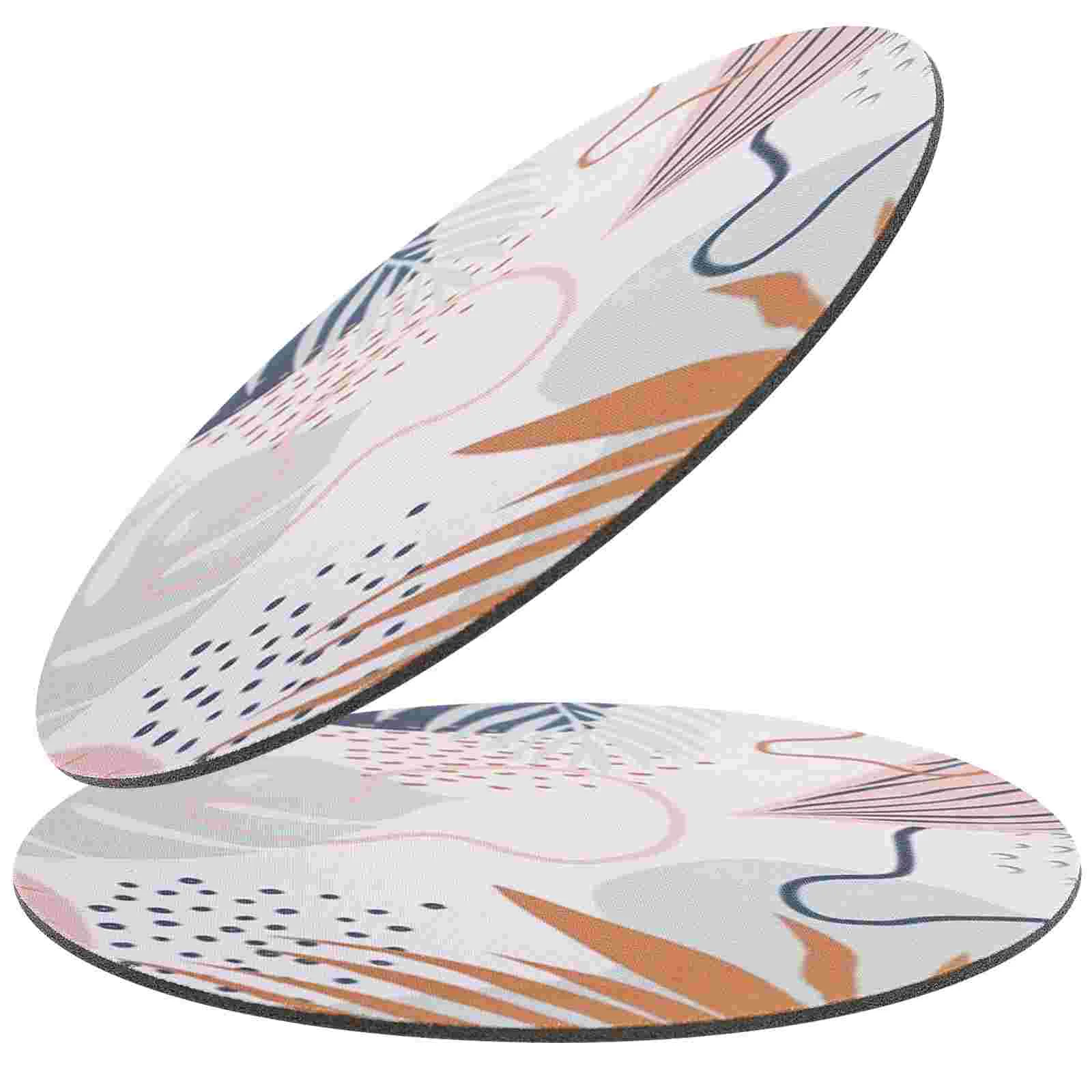 

2pcs Pad Anti-skid Pattern Mat Circle Pad Desk Pad