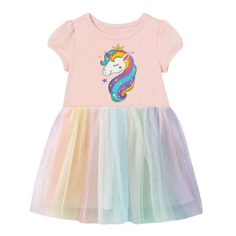 New Girl Summer Baby Gauze Skirt Children's Clothing Mesh Children's Dress Short Sleeve enlarge