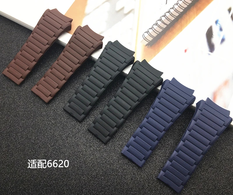 Ремешок из мягкого натурального силикона для мужских наручных часов, 23 х33 мм