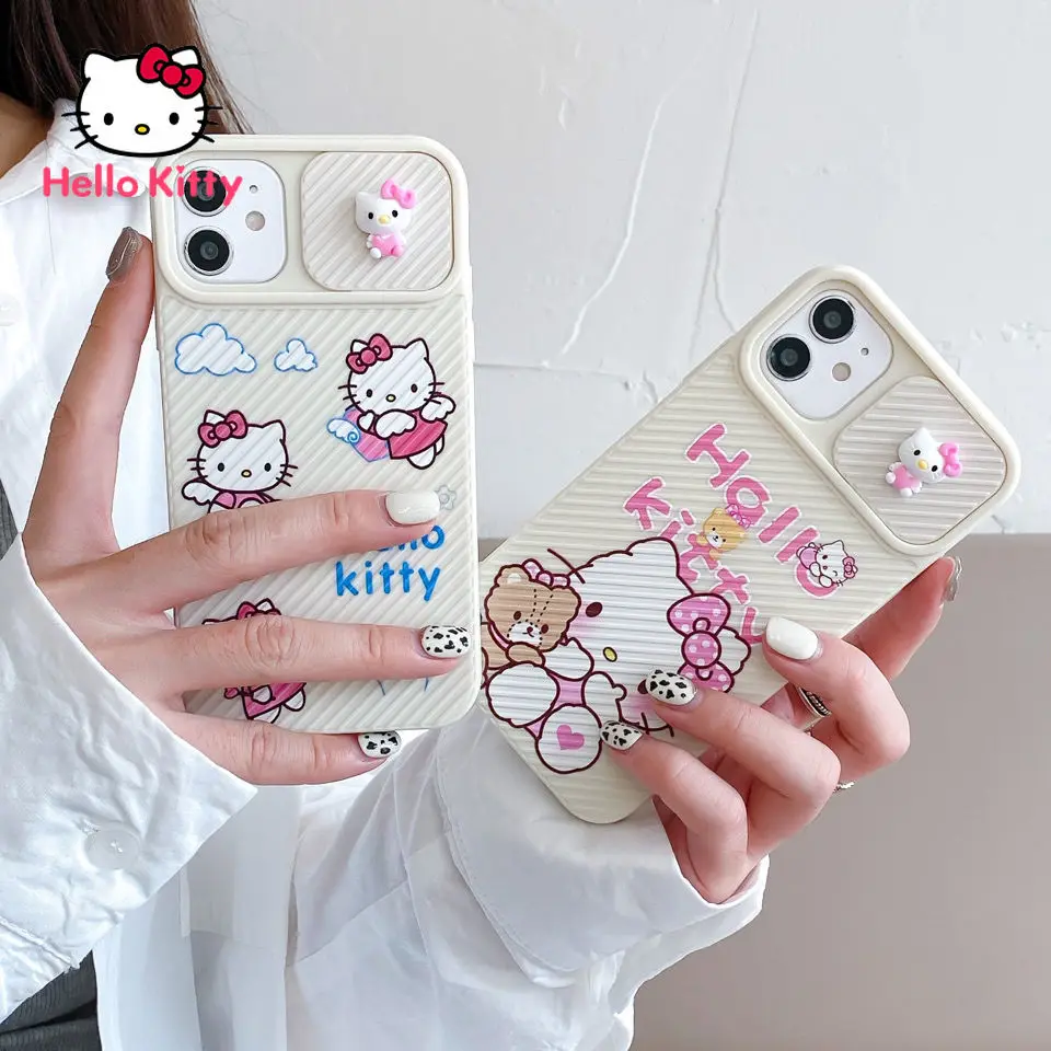

Hello Kitty cute sliding window phone case for iphone 13 13 Pro 13 Pro max 12 12 Pro 12 Pro Max 11 pro max X XS MAX XR case