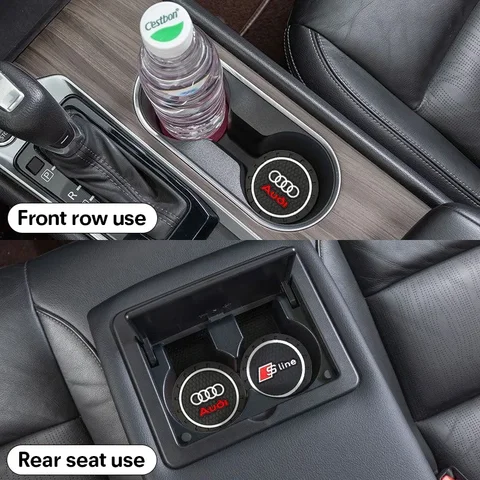 Sline Нескользящие автомобильные подставки для чашек для Audi RS A3 A4 B8 8P 8V B6 A5 A6 C7 Q5 Focus Силиконовые внутренние коврики для подстаканников с водой