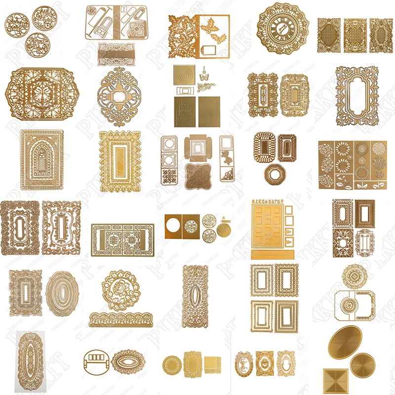 

Collection of Geometric Patterns Metal Cutting Dies Cut Die Mold Decoration Scrapbook Paper Craft Knife Mould Blade Punch