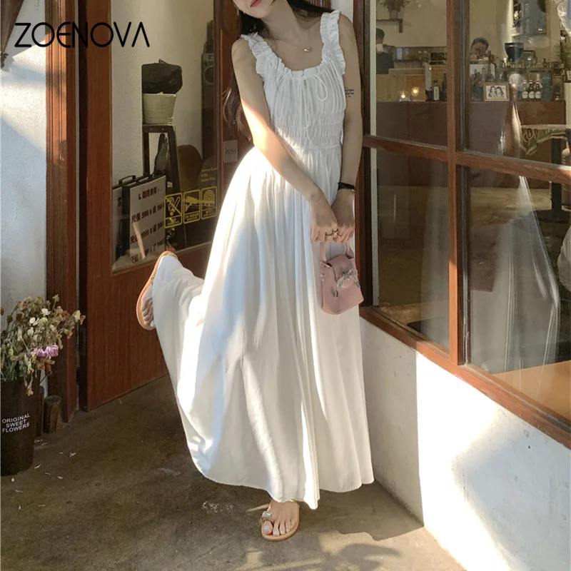 OVA ZOENOVA letnia nowa francuska retro damska sukienka moda uliczna Lady dekolt w serek plisowana pończocha Casual przyjęcie świąteczne sukienki