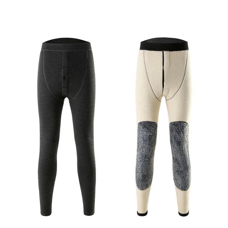

2023 New Warm Men Thermal Trouser Leggings with Panels Cotton Fleece-lined Winter Pants Breathable Leggins Thermo Botttoms X55