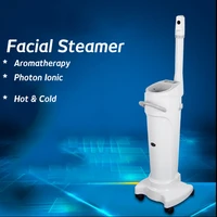 chromotherapy mist steamer photon ionic hot cold facial steamer ozone sprayer vaporizer with magnifier