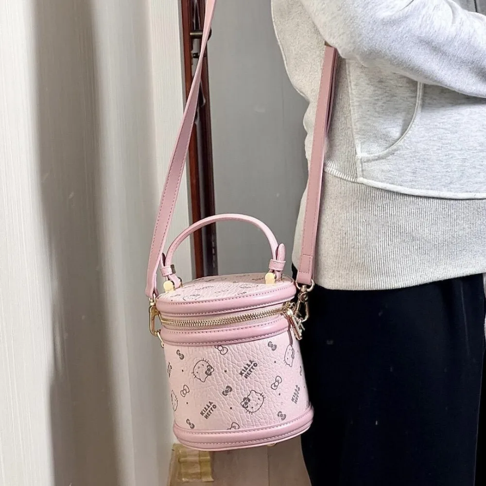 Новая сумка-ведро Hello Kitty универсальная классическая сумка через плечо с принтом