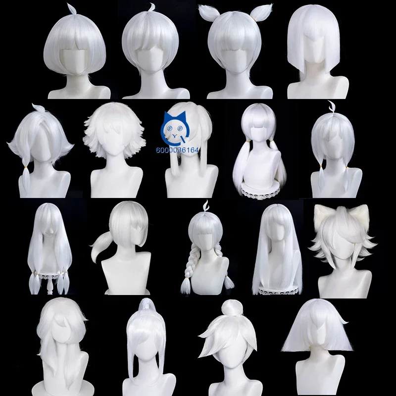 Sky Children of The Light Floral Hoop White Wig Cosplay Daleth Taudi Teth Heat Resistant Synthetic Hair Party