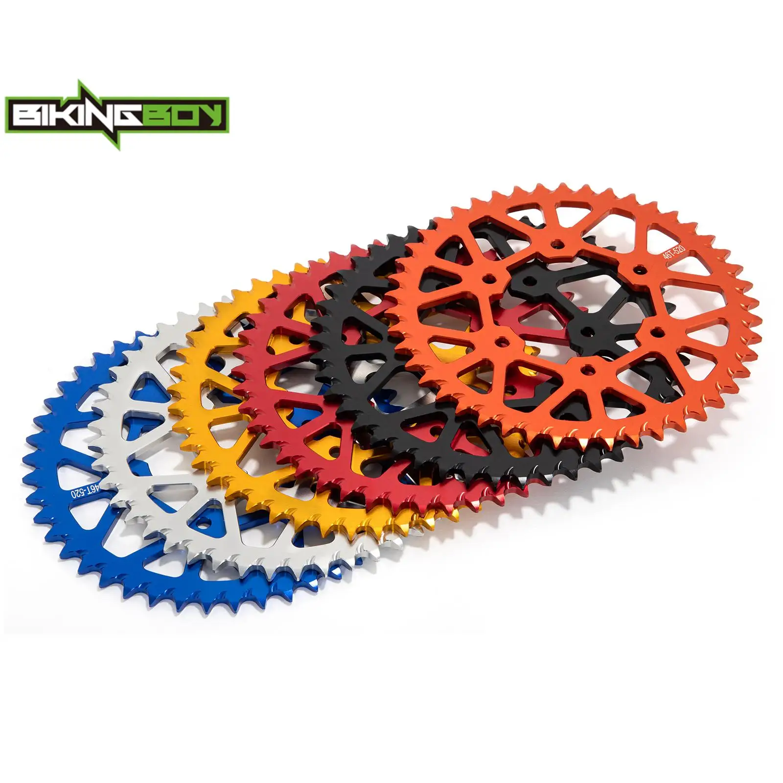 Фото Задняя звездочка BIKINGBOY 520 (46T, 54T, 60T) для Sur-Ron Ultra Bee Surron UB, 45, 54, 60 зубьев, электрическая, внедорожная, из алюминиевого сплава №1