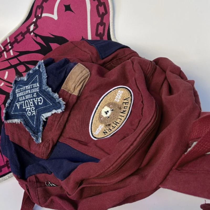 Y2K Korean Fashion Casual Kawaii Book Bag Cute Star Backpack Student Bags Schoolbag Kids Travel Girls Ladies Backpacks For Women