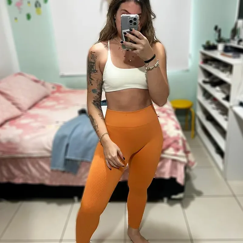 Бесшовные штаны для фитнеса и йоги с высокой талией спортивные леггинсы эффектом