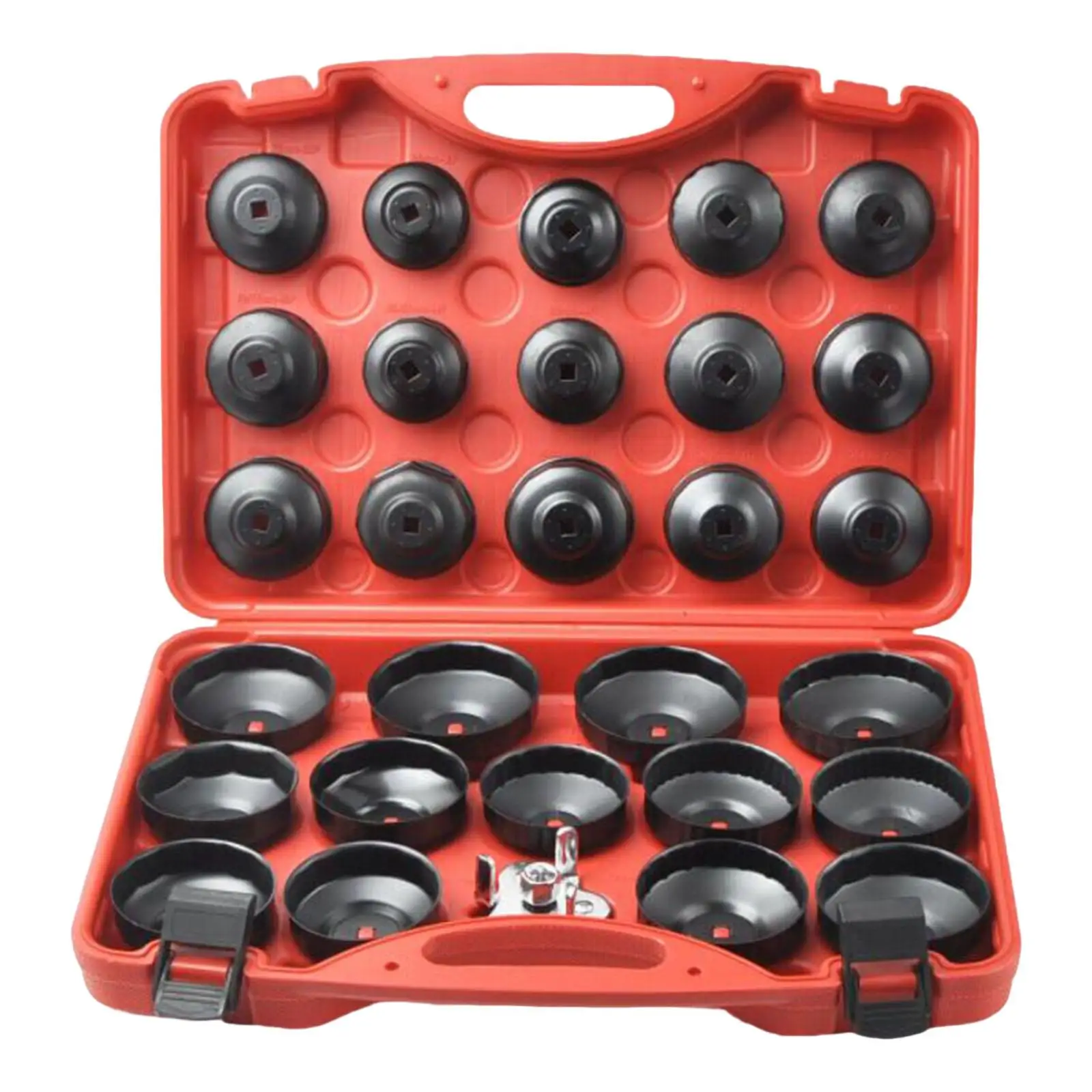 

30Pcs Removal Cap Wrench Portable Carry Case Removal Garage Tool Filter Removal Wrench Heavy Duty Black Finish Drive Cap Remover