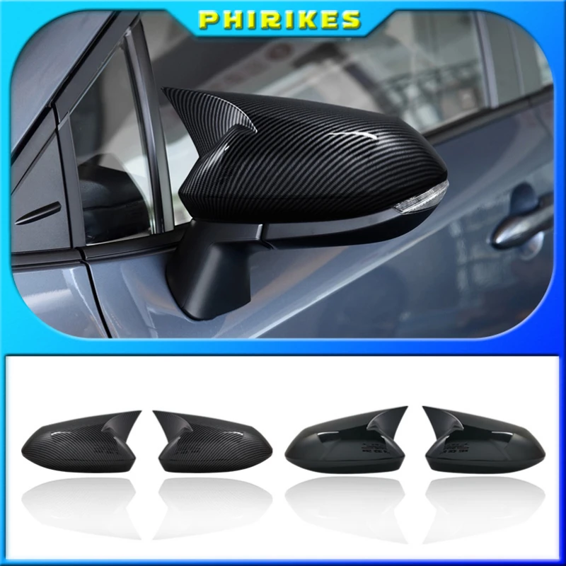 

Rearview Mirror Cover Cap Carbon Fiber Look Black For Toyota Corolla 2019 2020