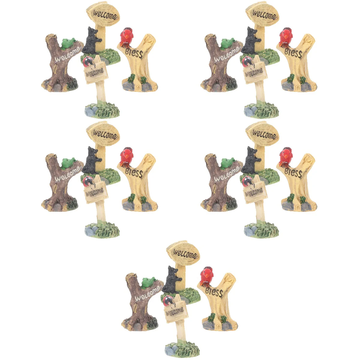 

20 pcs Resin Guide Boards Miniature Garden Micro Landscaping Ornaments Photo Props