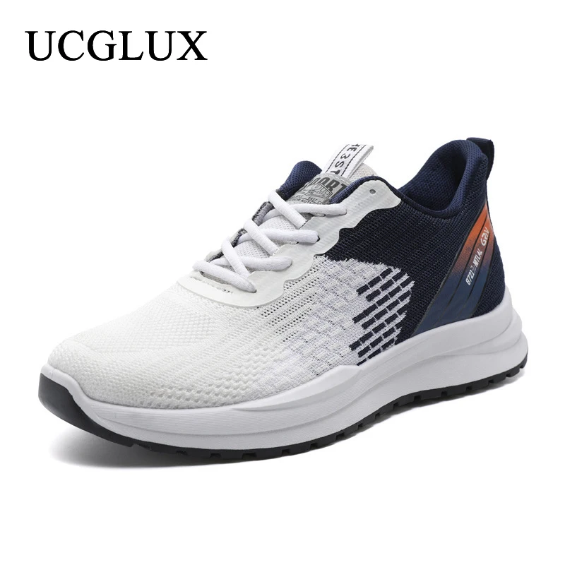 

2022 New Men's Elastic Thick Soled Running Shoes Men's Mesh Breathable Sports Shoes Fashion Outdoor Antiskid Trend Casual Shoes