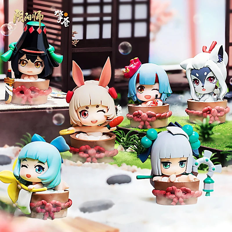 

In Stock Original QINGCANG Onmyoji Hot Spring Story Series Anime Figures Q Version Model Toy Ornaments