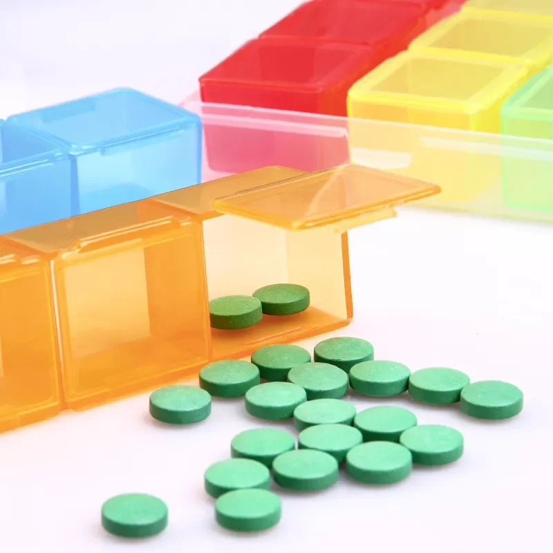 

2022Rainbow 7 days Medicine Pill Box Medicine Dispenser Organizer Storage Holder