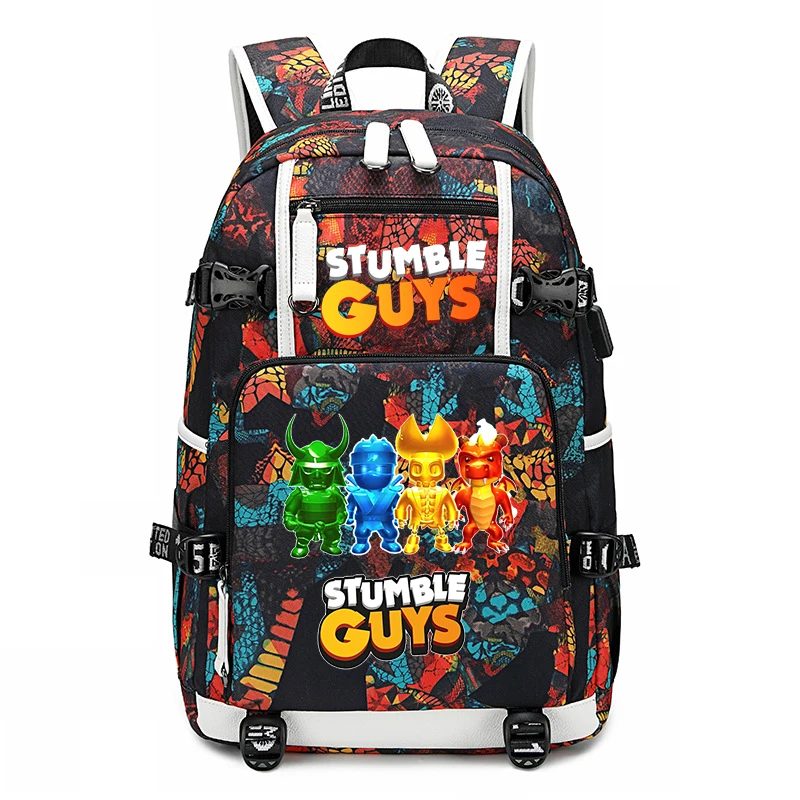 

18 Inch Bookbag Stumble Guys Cartoon School Backpack for College Students Stumble Guys School Backpack Bag Travel Laptop Bagpack