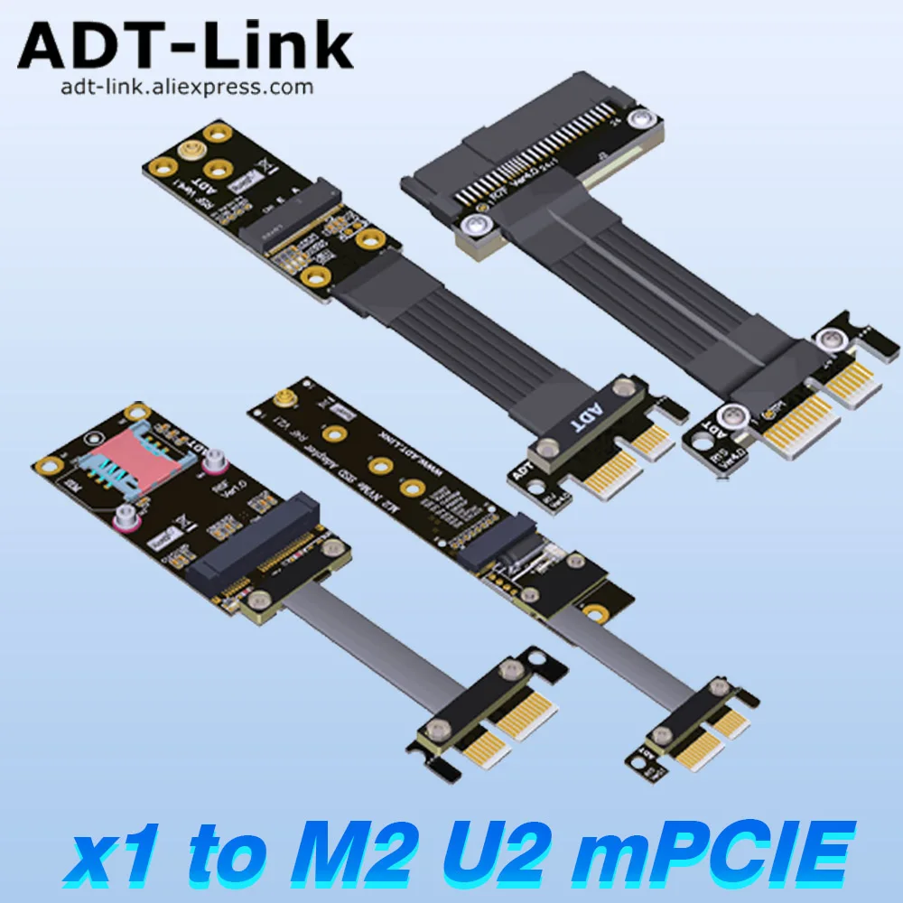 

Riser PCI-E 4,0 SSD Удлинительный кабель X1 для M.2 U.2 Mini PCI-E mPCIe SFF8639 PCI Express PCIe 1X беспроводной NIC M2 Wifi NVMe ADT