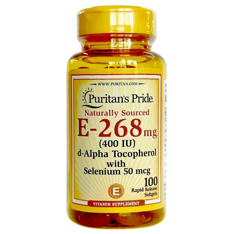 

100 Natural Vitamin E Softgels 400IU Selenium Tablets Selenium Supplement VE Acne Removal Stamp Health Foods Dietary supplement