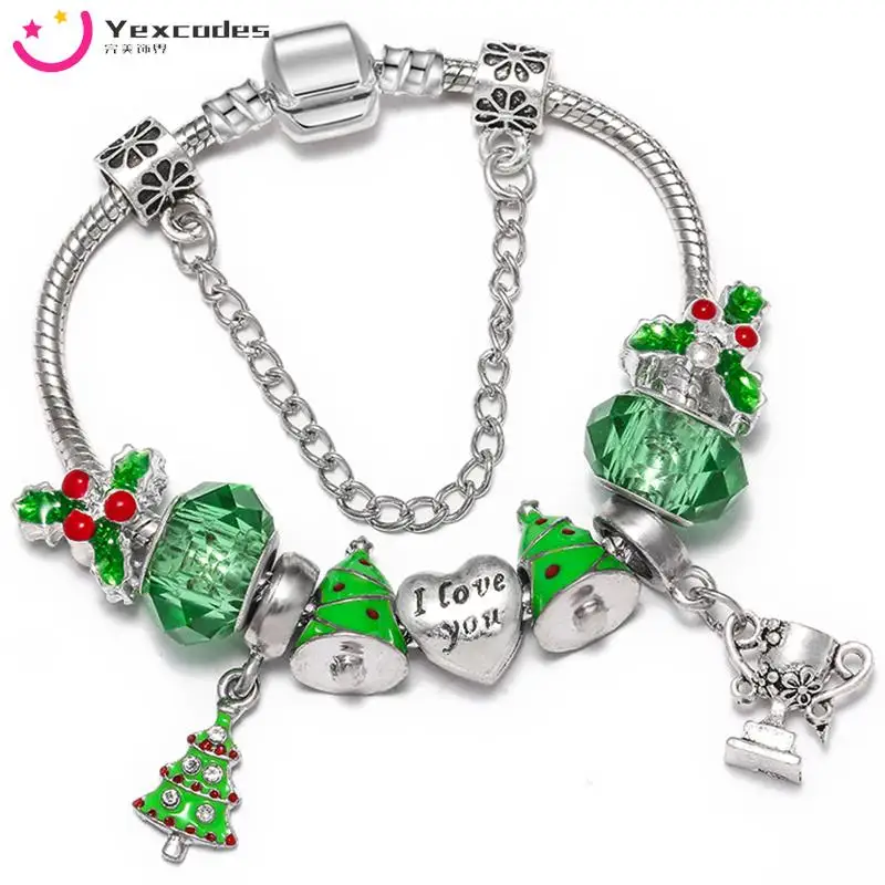 

Yexcodes рождественские аксессуары Подвеска из бисера Сделай Сам ювелирные изделия Женский браслет подарок подходит для брендового браслета ювелирные изделия праздничный подарок