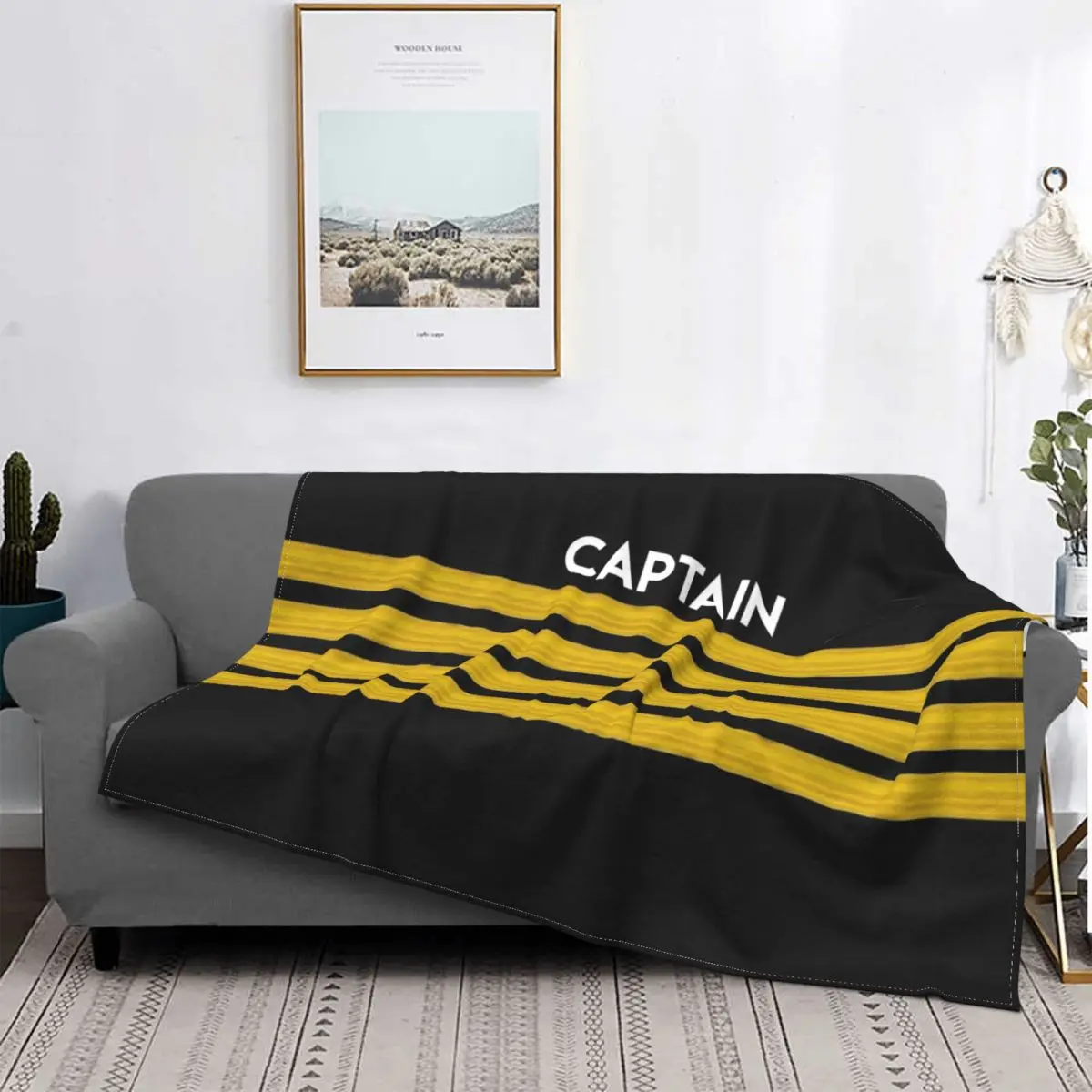 

Captain Stripes Epaulettes Blanket Soft Flannel Fleece Aviation Airplane Pilot Throw Blankets for Office Bedding Sofa Bedspreads