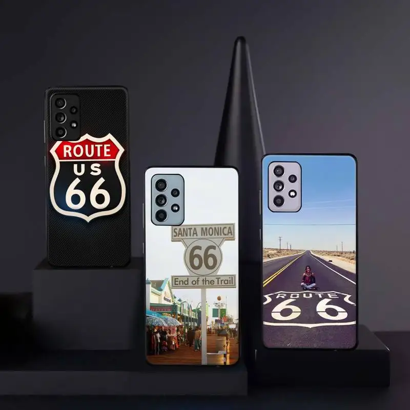 

Route 66 pattern Phone Case For Samsung galaxy A S note 10 12 20 32 40 50 51 52 70 71 72 21 fe s ultra plus
