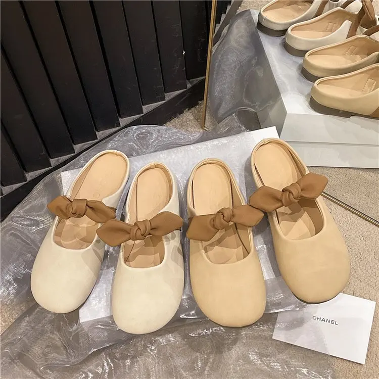 Шлепанцы женские резиновые плоская подошва с бантом-бабочкой роскошные