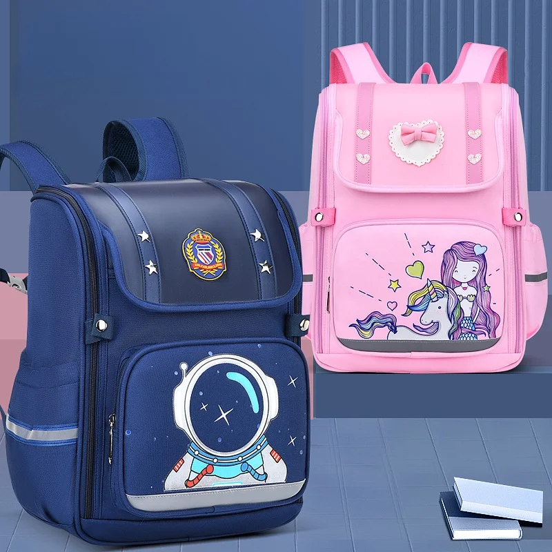 Grade 1-6 Children British Style Unicorn Mermaid Astronaut Backpacks New Girl Boy Students Cartoon Schoolbags for Students Hot