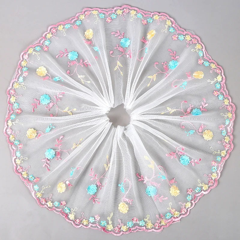 1 ярд, 21 см, вышитая сетка, Цветочный Тюль, кружевная ткань для бахромы, отделка для выпускного вечера, вечерние ного платья, Швейные аксессуа...