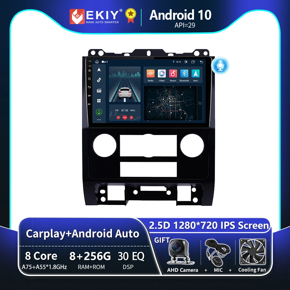 

EKIY T8 8G 256G For Ford Escape 2007 - 2012 Car Radio Multimedia Video Player Navigation GPS Android Auto Carplay No 2 DIN DVD