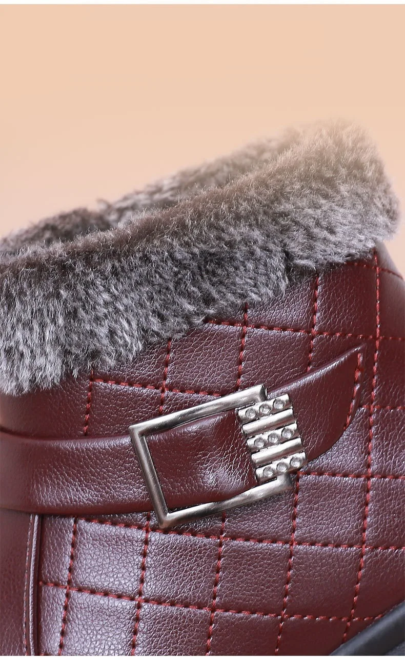 Водонепроницаемые зимние ботинки из искусственной кожи для женщин пожилых мам