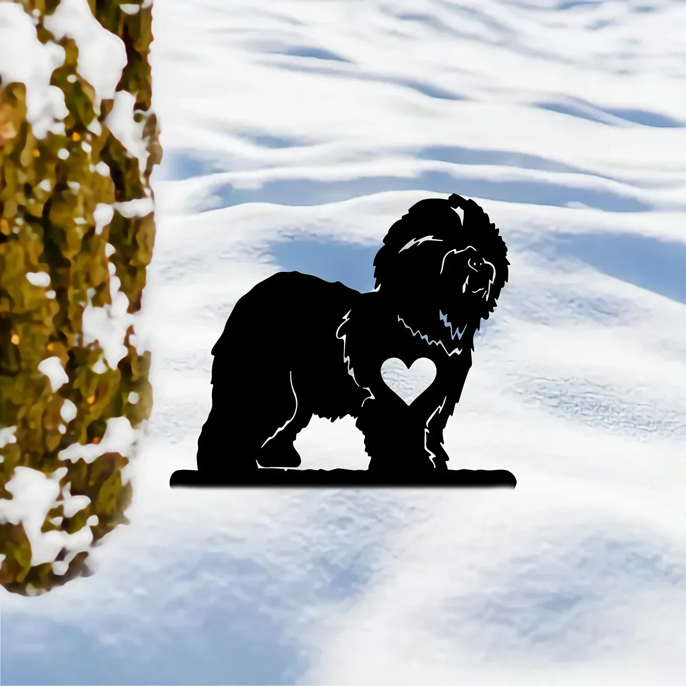 Художественный Железный Силуэт Декоративный Садовый Кол - Яркий Дизайн Бульдога