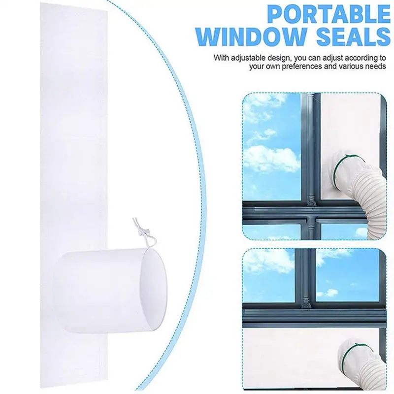 

Adjustable Window Sealing Dryer Vent Kit Window Seal for AC Unit Drawstring Tumble Dryer Window Seals with Fastener & Hook Tape