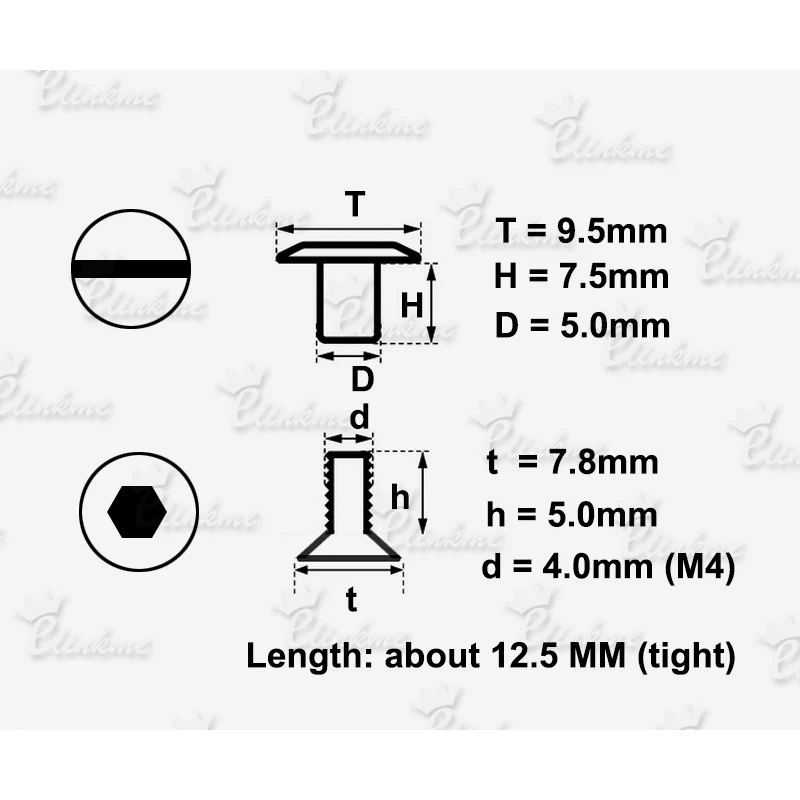 7 5 мм x черный цвет Kydex кобура SUS304 винты ножны для ножа chicago винт подходит Tek lok