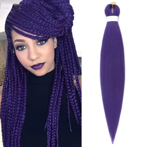 Синтетические плетеные волосы BUDABUDABUDA фиолетовые 24 дюйма