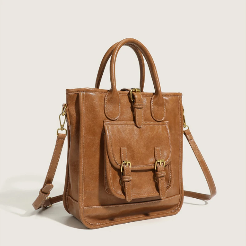 

Портфель в стиле ретро для колледжа, сумки-мессенджеры для женщин, ручная сумка, новинка, женская сумка-тоут для студентов, коричневый цвет
