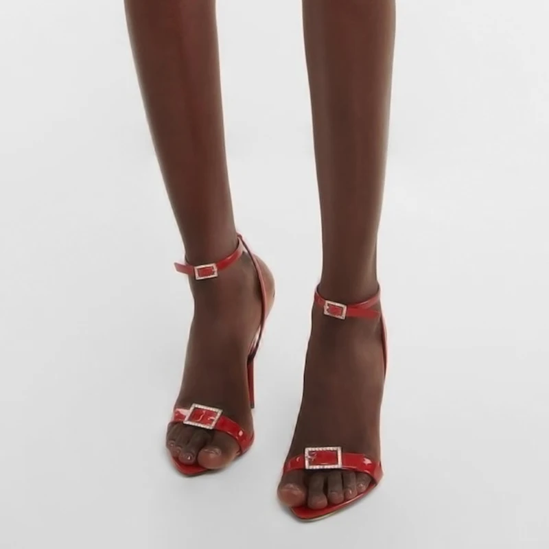 

New Women Sandals Pointed Thin High-heeled Sandals Buckle Strap Super High Women Shoes Free Shipping Size 35-42