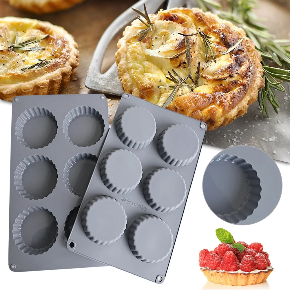 

New Silicone Tart Molds Mini Tart Pans Silicone Mold for Muffin Top Pan Non-Sticker for Baking Fruit Pie Peanut Butter Cake Tool