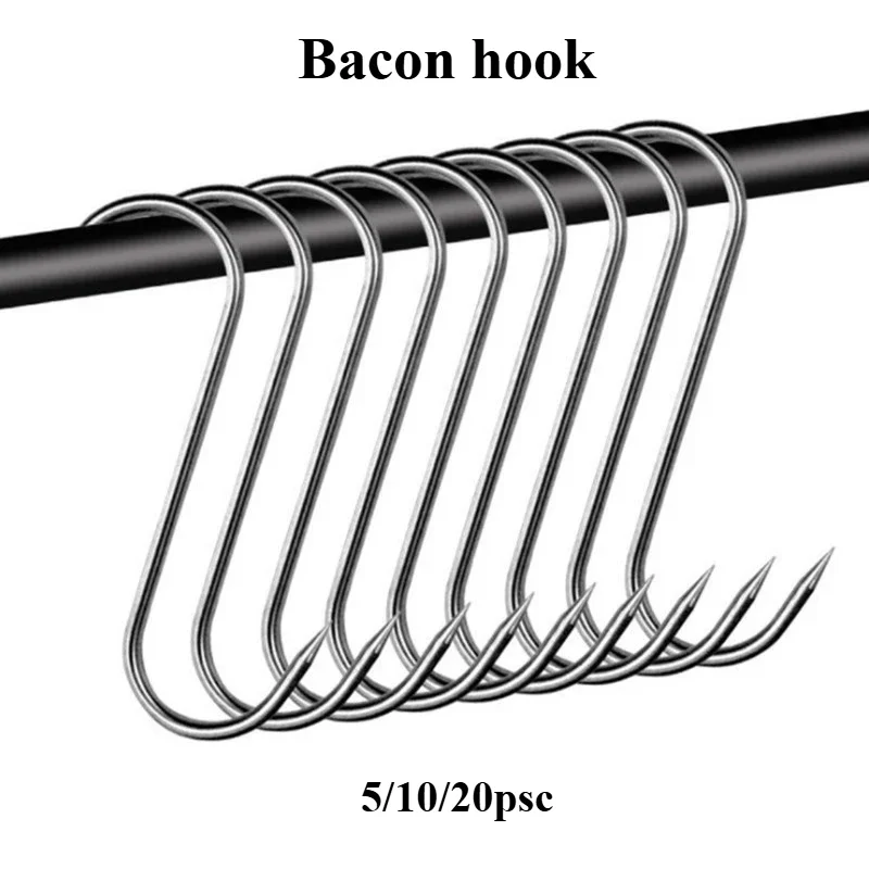 S-образный крючок из нержавеющей стали острый для бекона кухонный слинг мясника