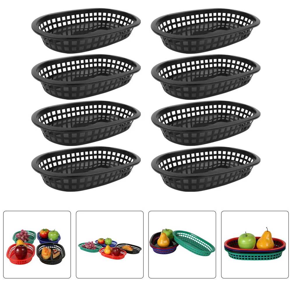 

12 Pcs Breakfast Tray Oval Snack Basket Serving Vegetable Platter Storage Fry French Sandwiches Plate Fries Hamburger