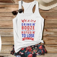 drinkin booze and refusin to lose tank top drinking women clothing cute and funny tank top summer letter lake tank l