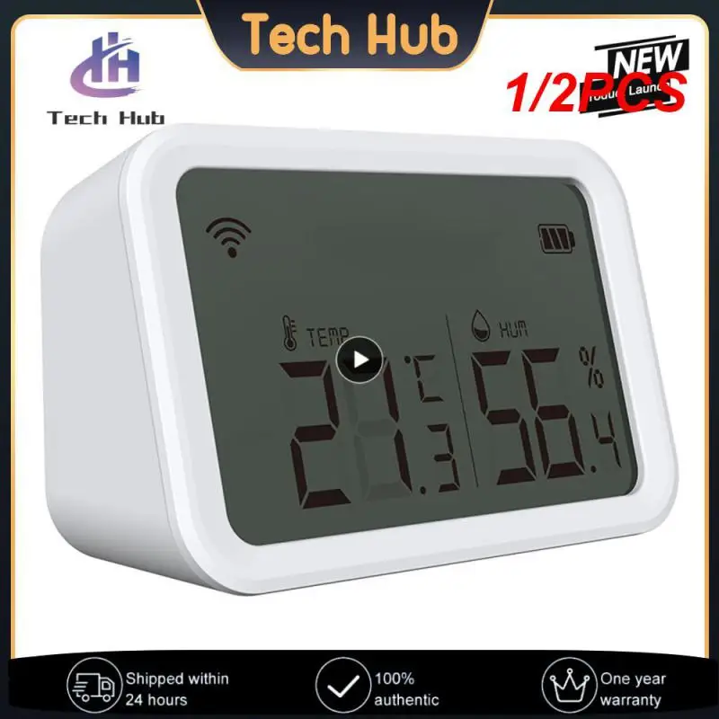 

Датчик влажности и температуры Tuya Zigbee, детектор с ЖК-экраном для Tuya Zigbee Hub Zigbee2mqtt, 1/2 шт.