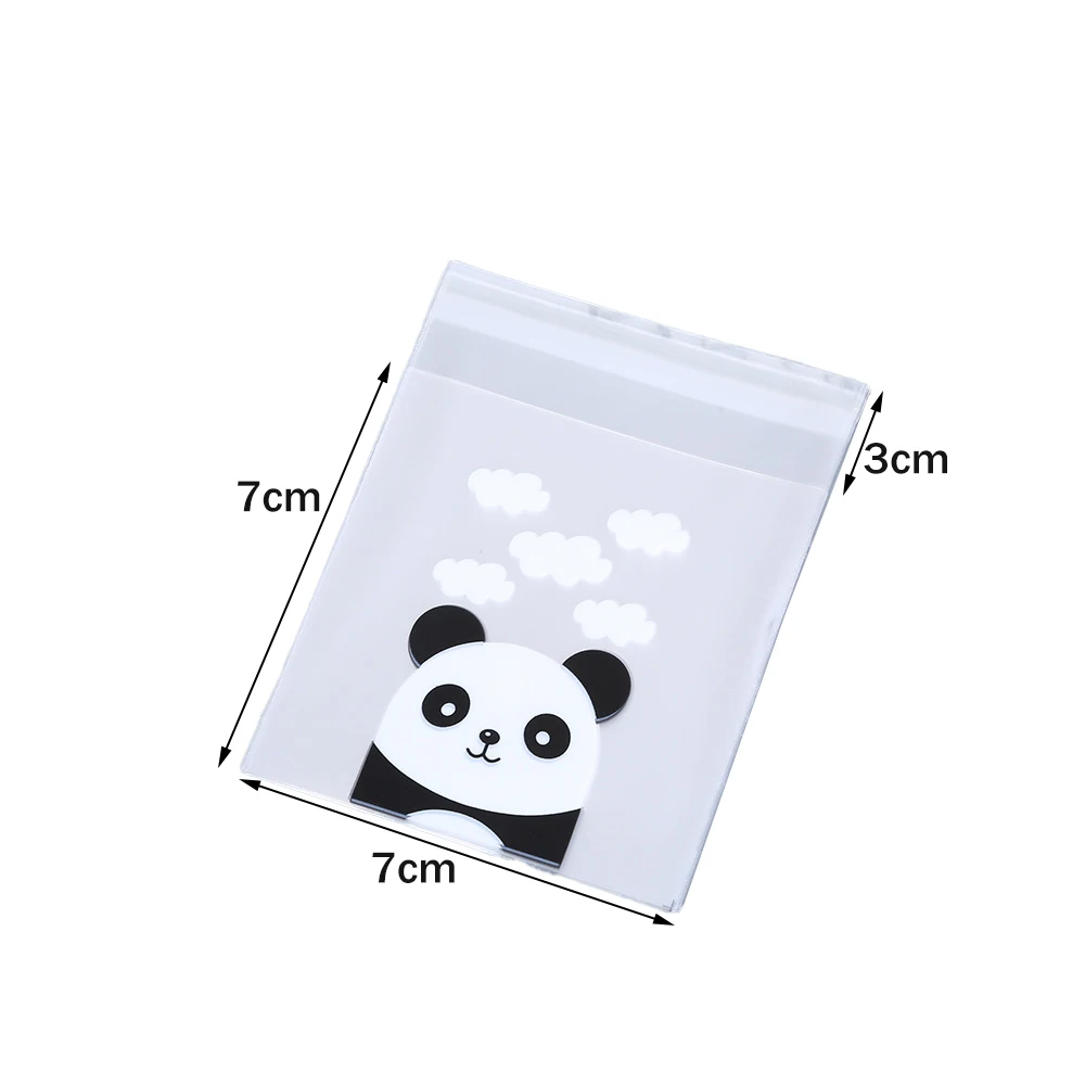 

Прозрачные самозапечатывающиеся пакеты с пандами, 100 шт